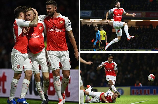 Arsenal Tekuk Watford 3-0, Ini Foto-fotonya